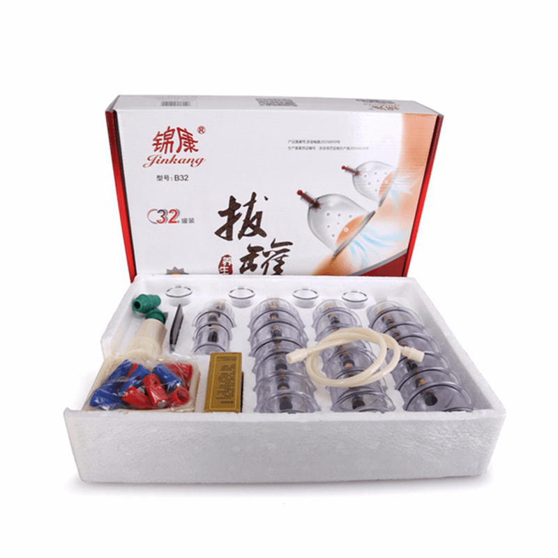 Traditional Chinese 32 Cups Vacuum Suction Cupping Kit Magnet Massage Slimming Cup Set - Trendha