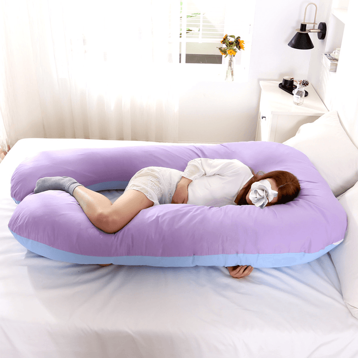 Pure Cotton Women Belly Contoured Body Pillow U Shape Extra Comfort Cuddler - Trendha