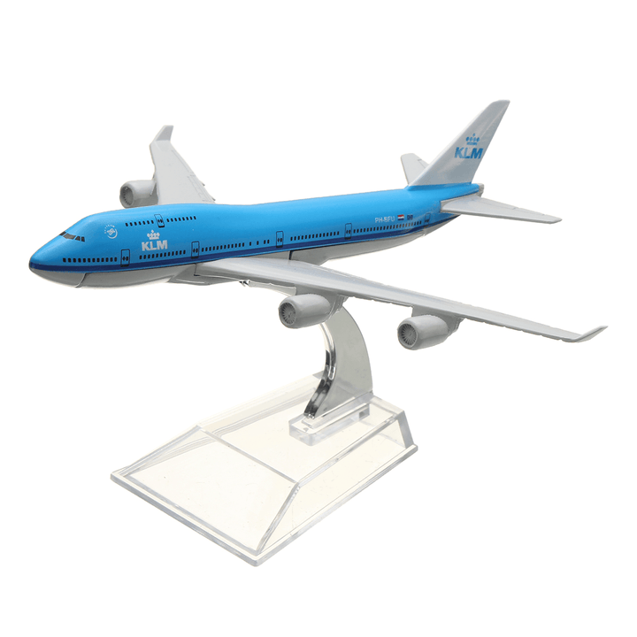 NEW 16Cm Airplane Metal Plane Model Aircraft B747 KLM Aeroplane Scale Airplane Desk Toy - Trendha