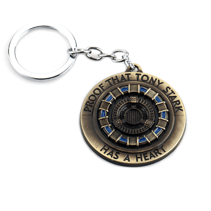 Iron Tony MK1 Reactor Keychain Necklace Energy Block Core Alloy Pendant Movie Peripheral Toys - Trendha