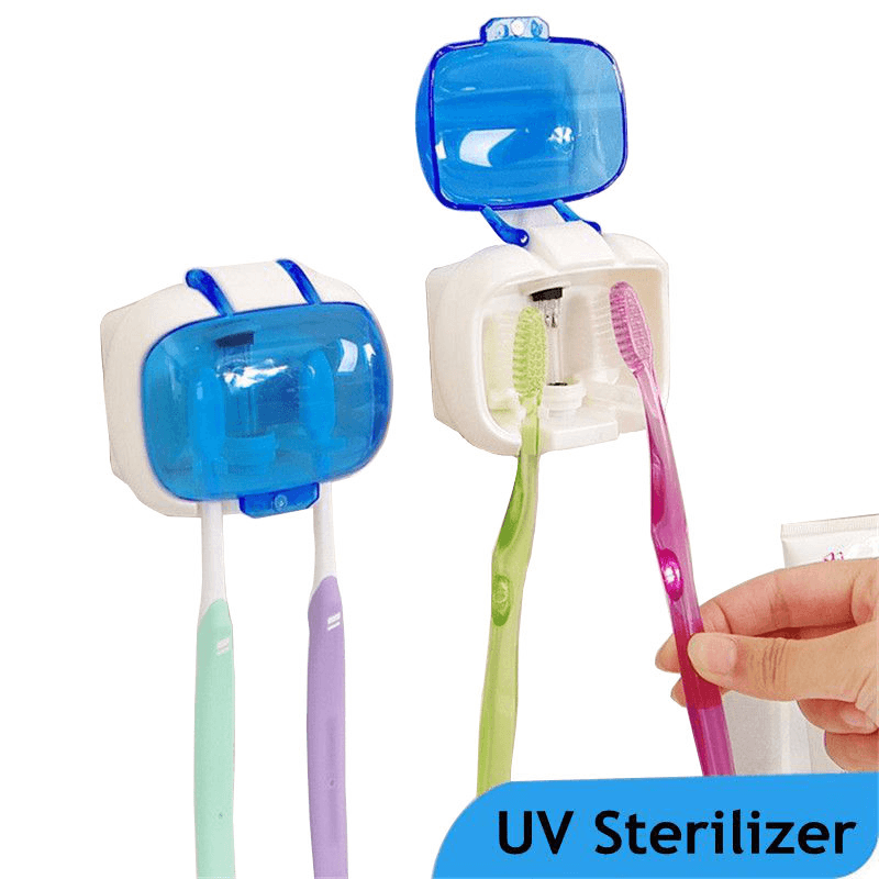 Toothbrush Sterilizer Wall Mounted UV Lamp Sterilization Storage Box Anti-Bacteria Ultraviolet Tooth - Trendha