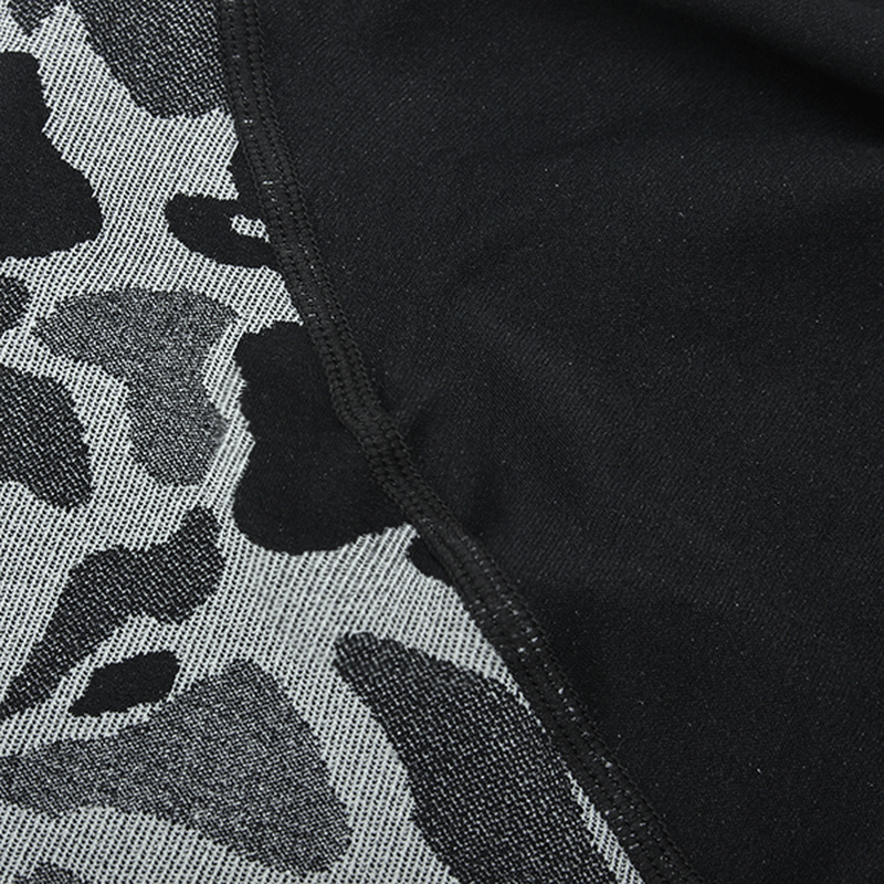 Men Compression Leopard Print Sports Tight Shirt Half Sleeve Quick Dry Body Shaper - Trendha