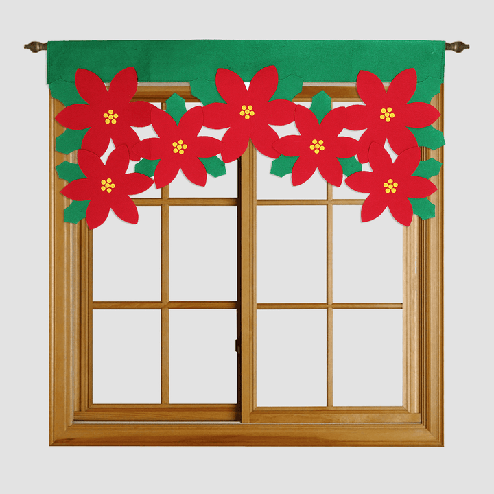 Christmas Petals Curtains Festival Xmas Flower Curtain Living Room Decoration - Trendha