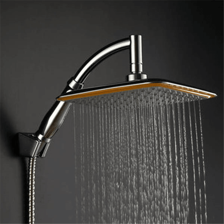 9 Inch Square Thin Rotatable Top Rain Shower Head Stainless Steel Water Saving Pressure Sprayer - Trendha