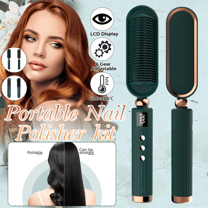 Multifunctional Hair Comb Curling Iron Hair Volumize Flatten Side and Straighten Hair Curler Show Cap Quick Hair Styler - Trendha