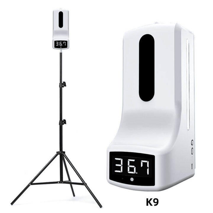 Non Contact Wall-Mounted Infrared Thermometer with 160Cm Tripod Stand 1000Ml Automatic Sensor Soap Dispenser - Trendha