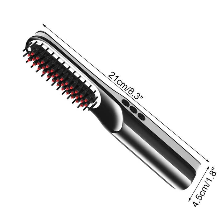2 In1 Electric Cordless LCD Quick Beard Straightener Hair Brush Comb Curling Curler - Trendha