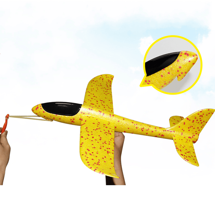 35Cm Upgrade EPP Plane Hand Launch Throwing Rubber Band 2 in 1 Aircraft Model Foam Children Parachute Toy - Trendha