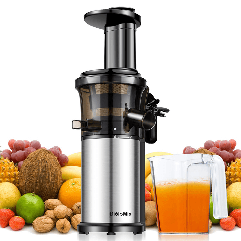 Biolomix BJ200 200W 40RPM Stainless Steel Masticating Slow Auger Juicer Machine Fruit and Vegetable Squeezer Press Juice Maker - Trendha