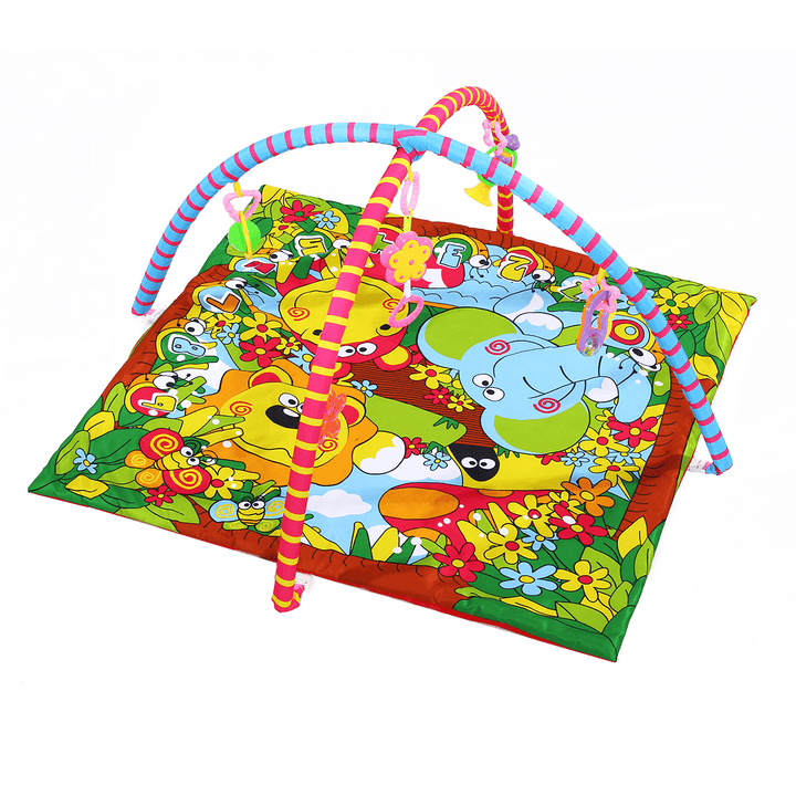 Baby Music Crawling Carpet Blanket Pad Fitness Gym Square Animal Mat Hanging Toy - Trendha