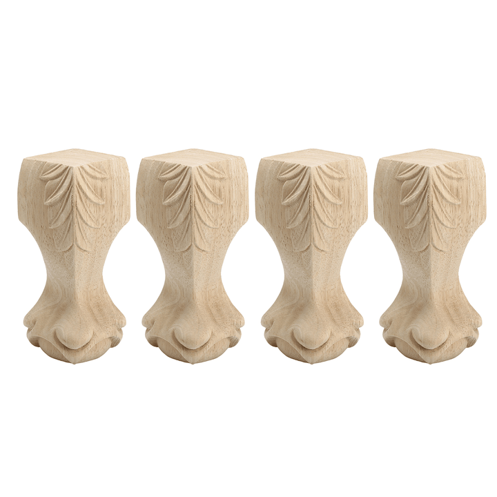 4Pcs European Style Solid Wood Carved Furniture Bracket Foot Legs Cabinet - Trendha