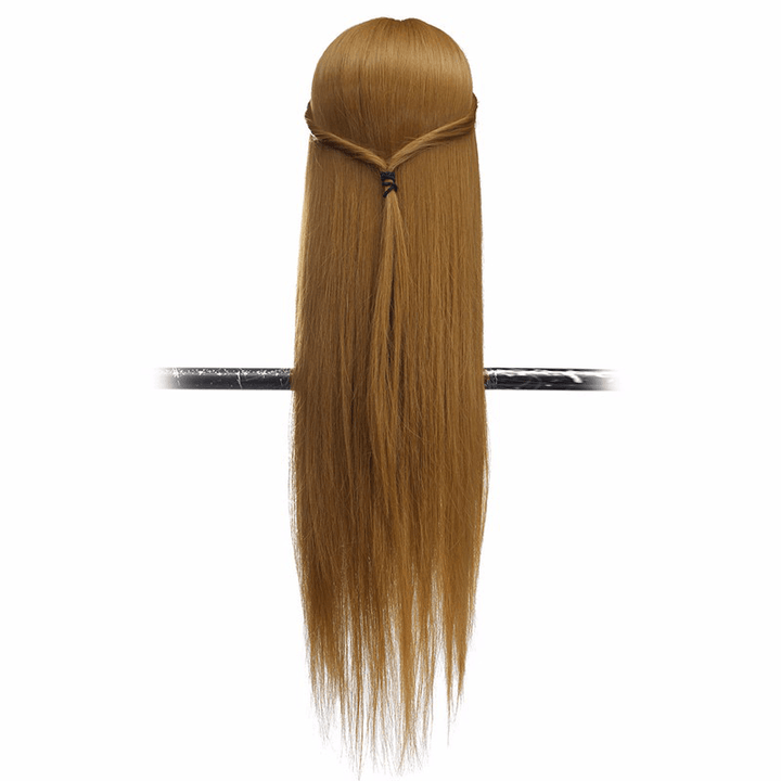26" Light Brown 30% Human Hair Training Mannequin Head Model Hairdressing Makeup Practice with Clamp - Trendha