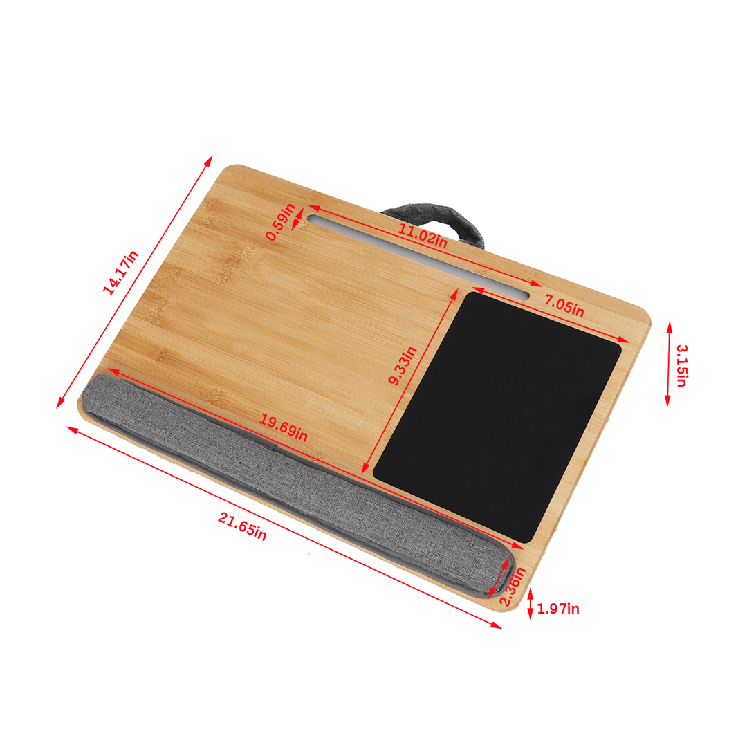 Laptop Desk Adjustable with Tablet Holder Portable Wooden Bed Table Notebook Desk - Trendha