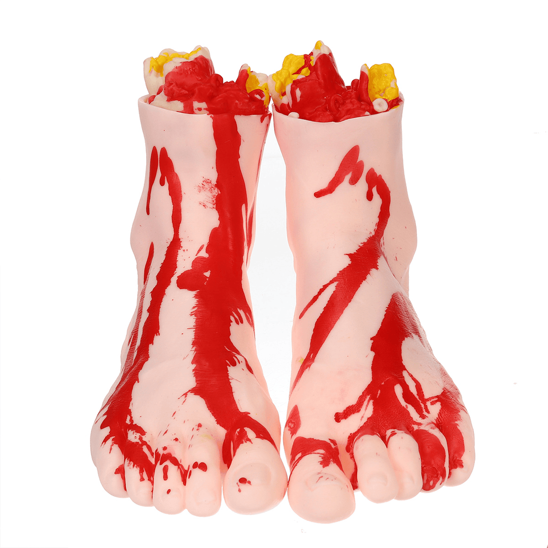 1 Pair of Hands/Feet Vinyl Halloween Horror Broken Hands Realistic Scene Decoration Props Tricky Toy - Trendha