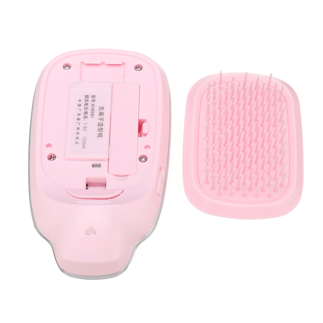 2 in 1 Portable Takeout Mini Electric Smooth Ionic Hair Brush with Massage Comb Head - Trendha