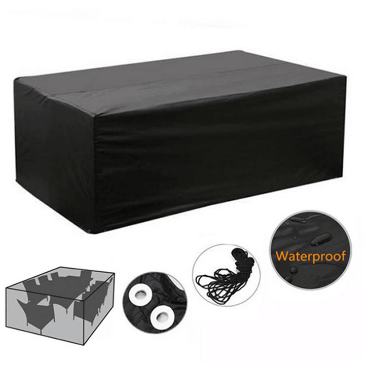 Patio Protective Furniture Cover Black Rectangular Extra Large Waterproof Dustproof Folding Cover - Trendha