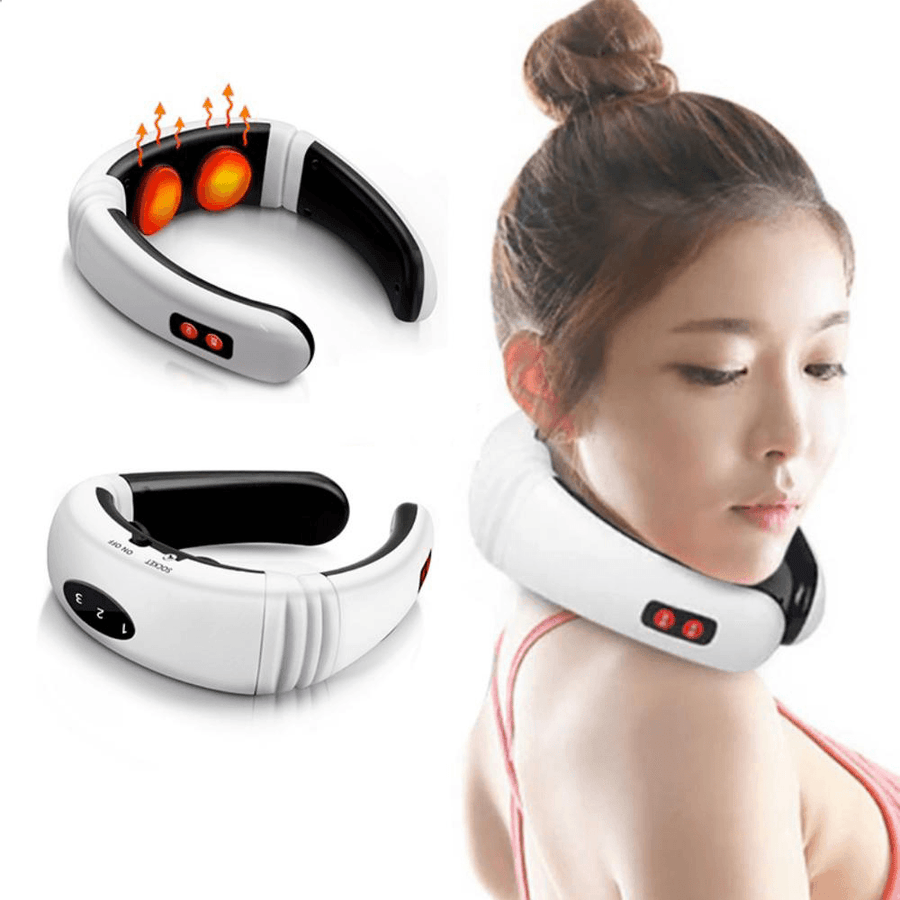 Hot Electric Cervical Neck Support Massager Body Shoulder Relax Massage Magnetic Therapy - Trendha