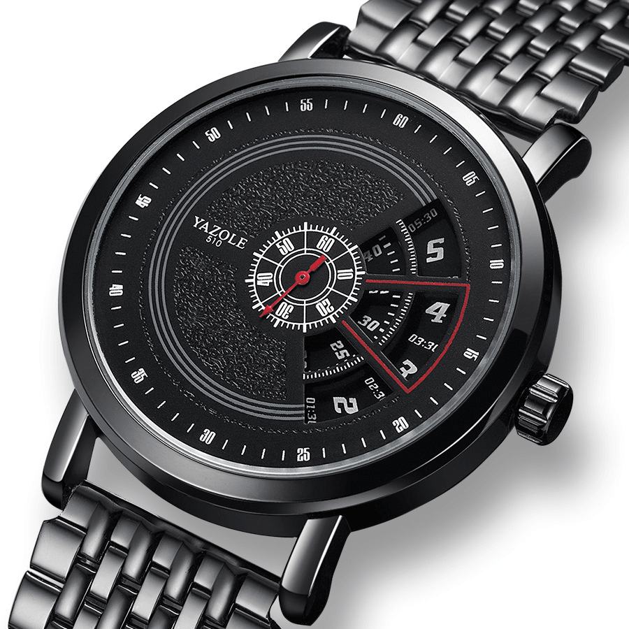 YAZOLE 509 510 511 Unique Design Men Wrist Watch Full Steel Business Style Creative Quartz Watch - Trendha