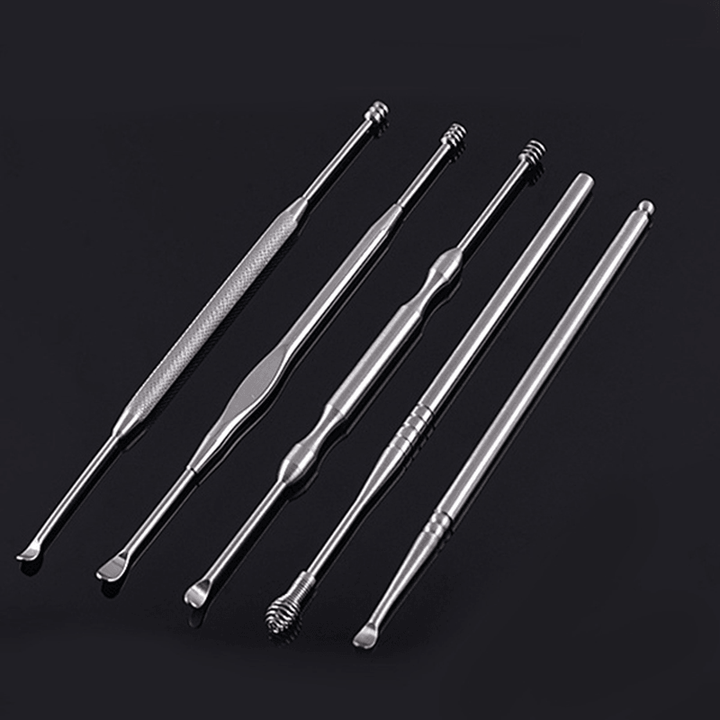 Stainless Steel Spiral Ear Pick Spoon Double Head Digging Suit Tool Manual Massager - Trendha