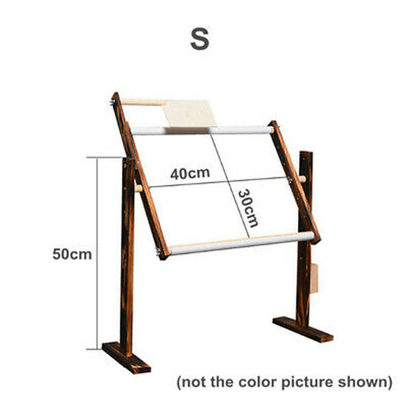 S/M/Lcross Stitch Frame Hoop Embroidery Shelf Rack Adjustable Wooden Stand Desktop U - Trendha