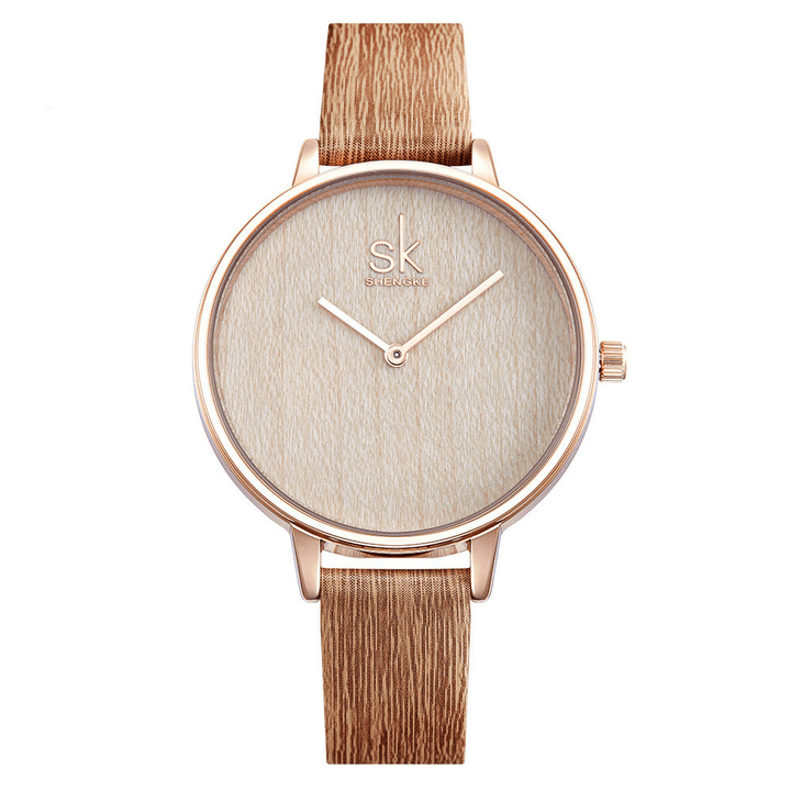 SK K0078 Creative Women Wrist Watch Simple Design Leather Strap Quartz Watches - Trendha