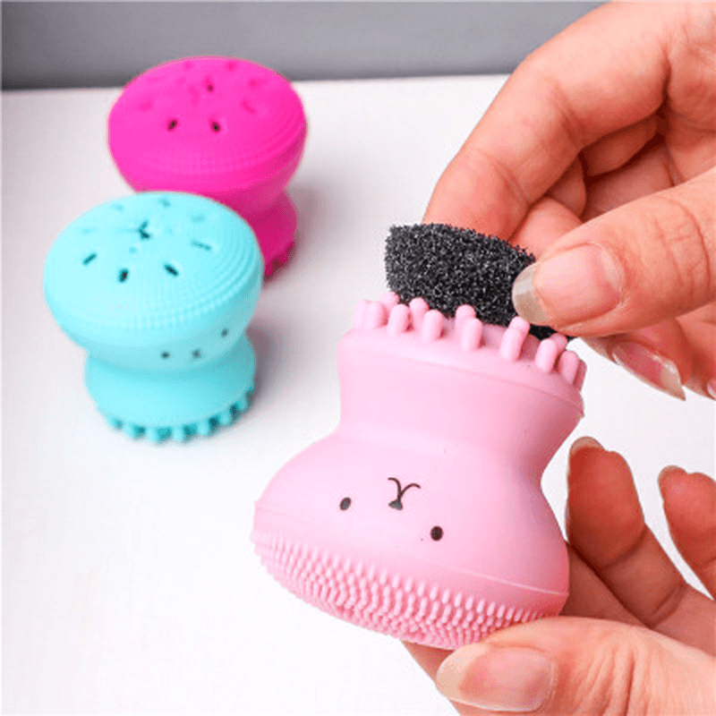 Silicone Face Cleansing Brush Facial Cleanser Pore Cleaner Exfoliator Face Scrub Washing Brush Skin Care Octopus Shape Beauty Machine - Trendha