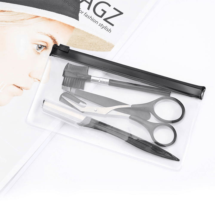 4 Pcs Eyebrow Trimmer Suit Stereoscopic Cutting Eyebrow Skin Care Clip Comb for Girls - Trendha