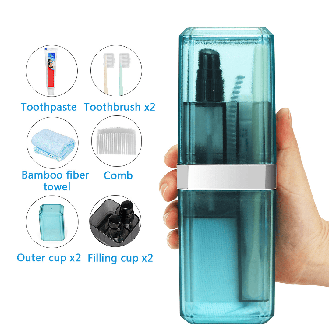 Multifunctional Portable Travel Article Transparent Wash Toothbrush Set - Trendha
