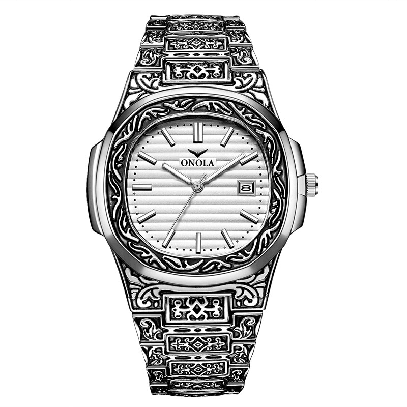 ONOLA ON3808 Business Style Men Full Steel Date Display Quartz Watch - Trendha
