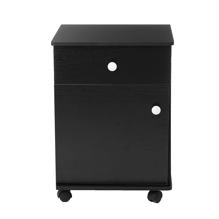 2 Drawers Mobile File Cabinet Holder Document Cabinet with 4 Casters for Business File End Table Black - Trendha