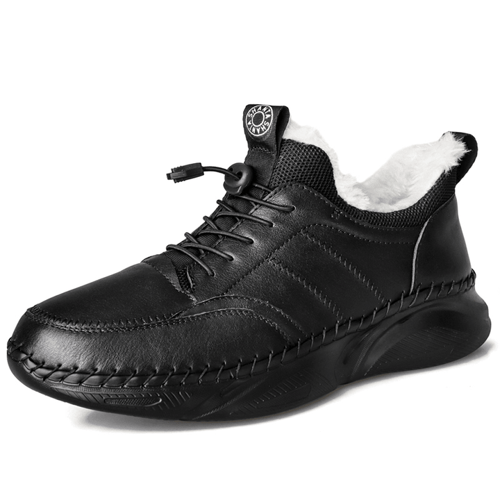 Men Hand Stitching Leather Light Weight Warm Soft Casual Sport Shoes - Trendha