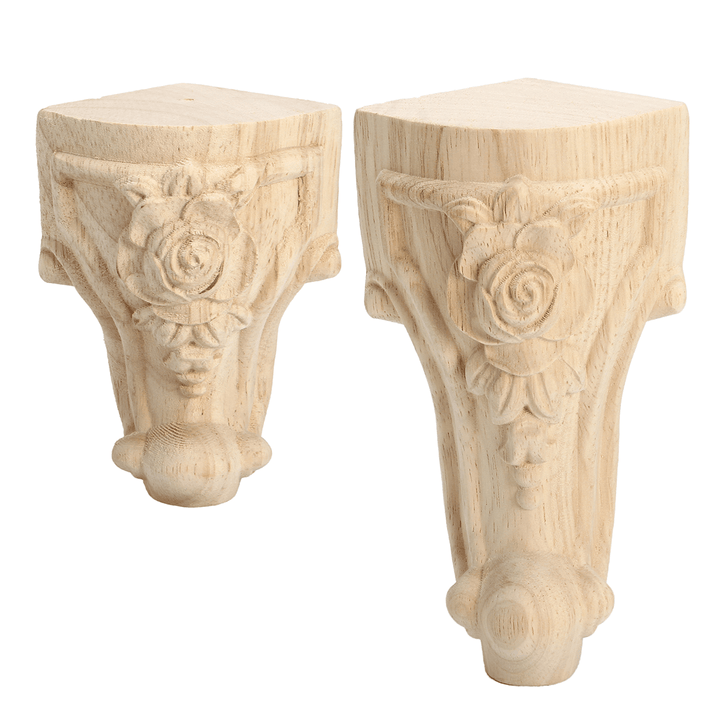 4Pcs Solid Wood Carved Furniture Foot Leg Support TV Cabinet Couch Sofa European Style - Trendha