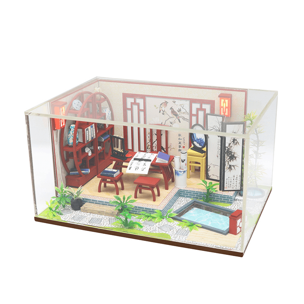 Hongda S921 DIY Cabin Ink Bamboon in Breezing Hand-Assembled Doll House Model Toy - Trendha