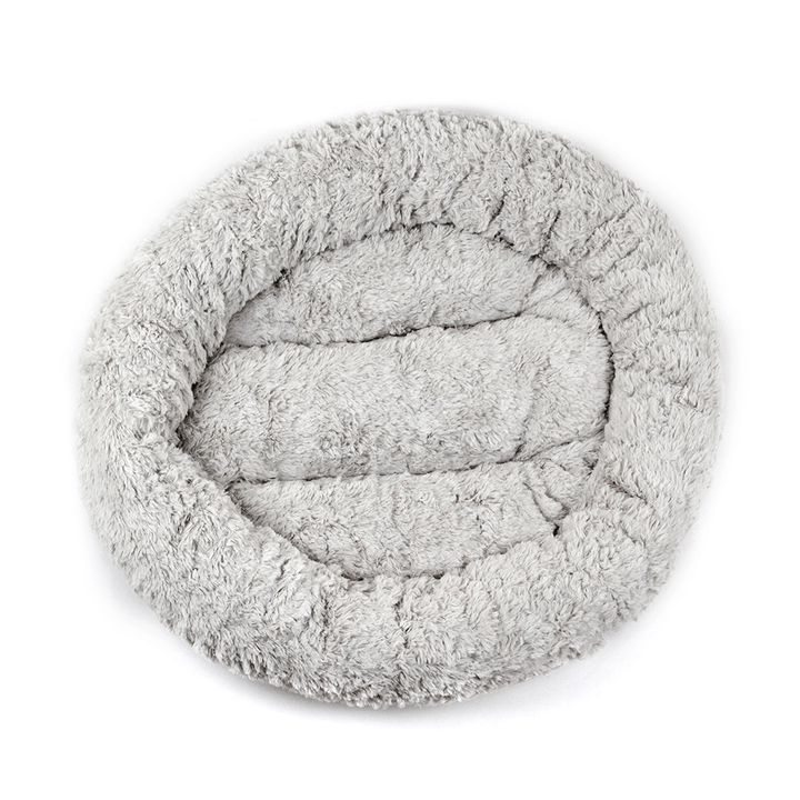 55CM Luxury Shag Warm Fluffy Pet Dog Puppy round Fur Donut Cushion Mat Pet Bed - Trendha