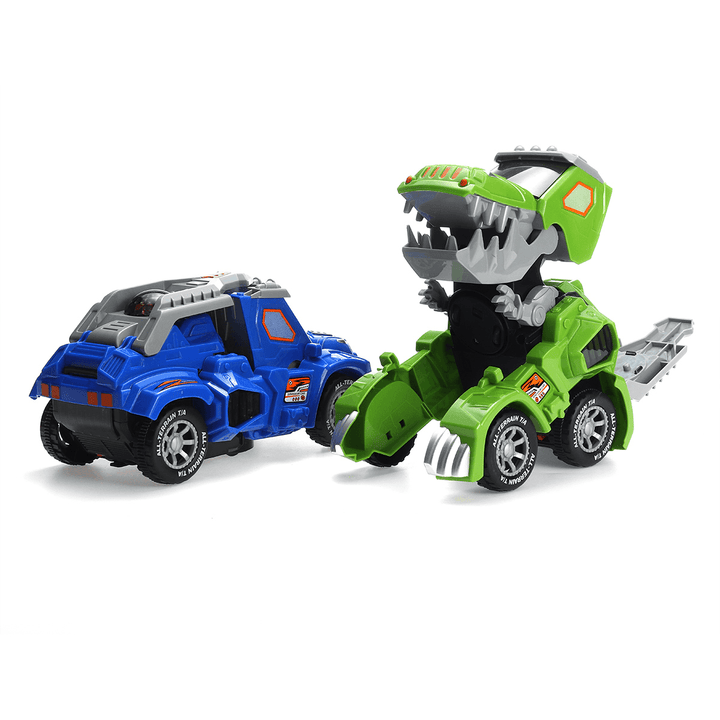 Electric Deform Dinosaur Automatically Turn Car Toy with Music Flashing LED Lights for Kids Gift Collection - Trendha