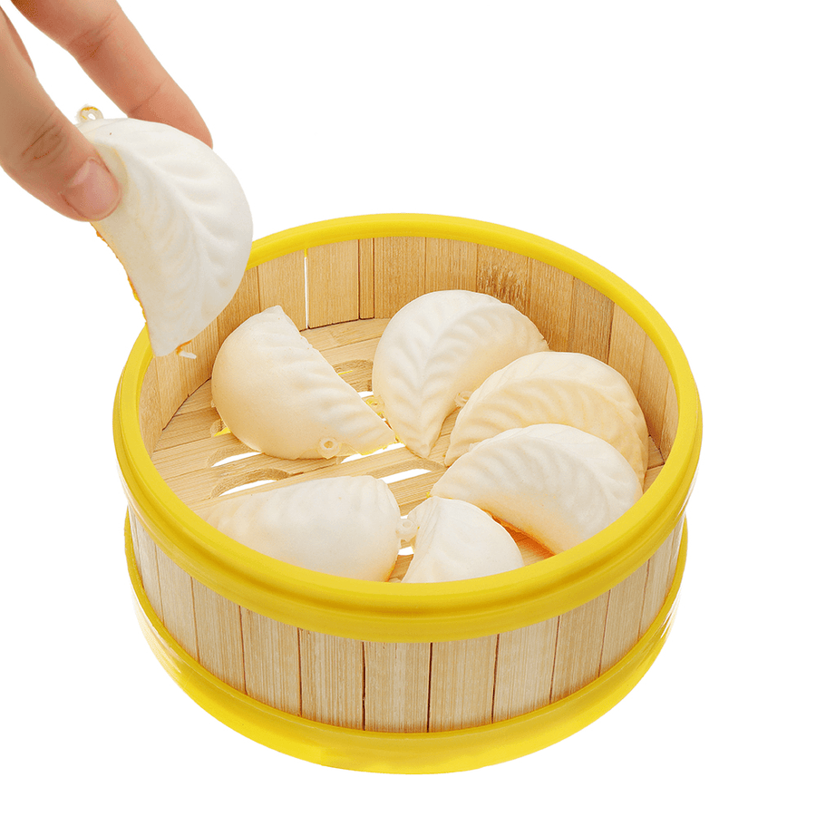 7Pcs Dumplings Squishy 6CM Slow Rising Collection Gift Soft Toy with Steamer Cover - Trendha