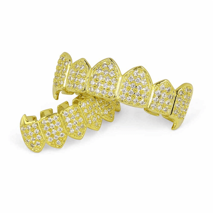 Gold Plated Glittering Diamonds Tooth Polisher Cap Bottom Mouth - Trendha