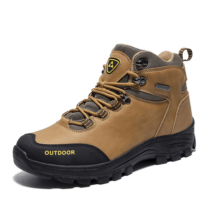 Men Outdoor Comfy Wide Fit round Toe Non Slip Sport Hiking Boots - Trendha