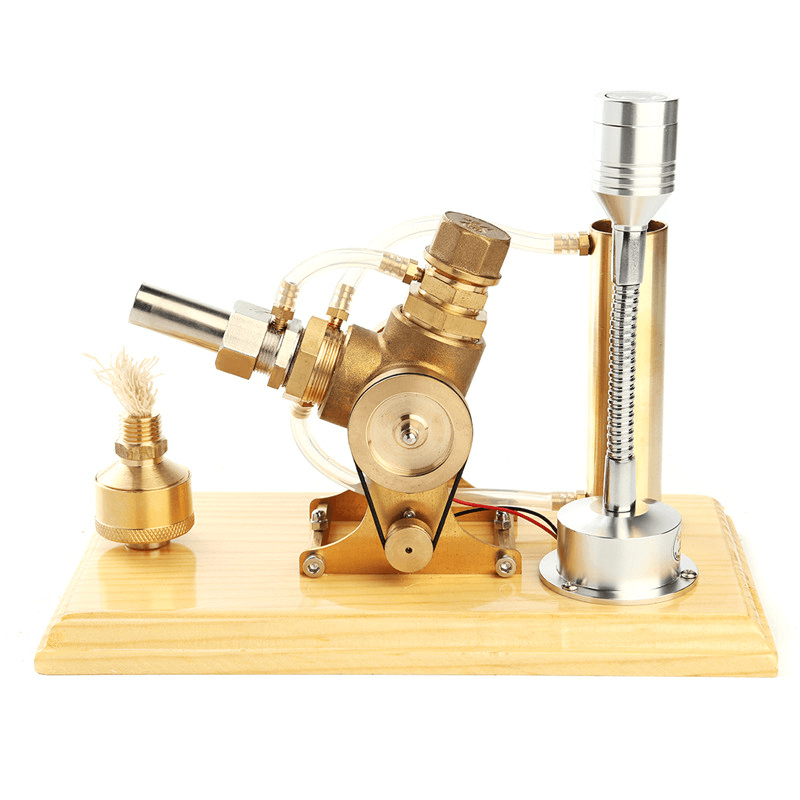 Full Brass Shell Air Stirling Engine Model 3000RPM with LED Lamp Gift Collection - Trendha