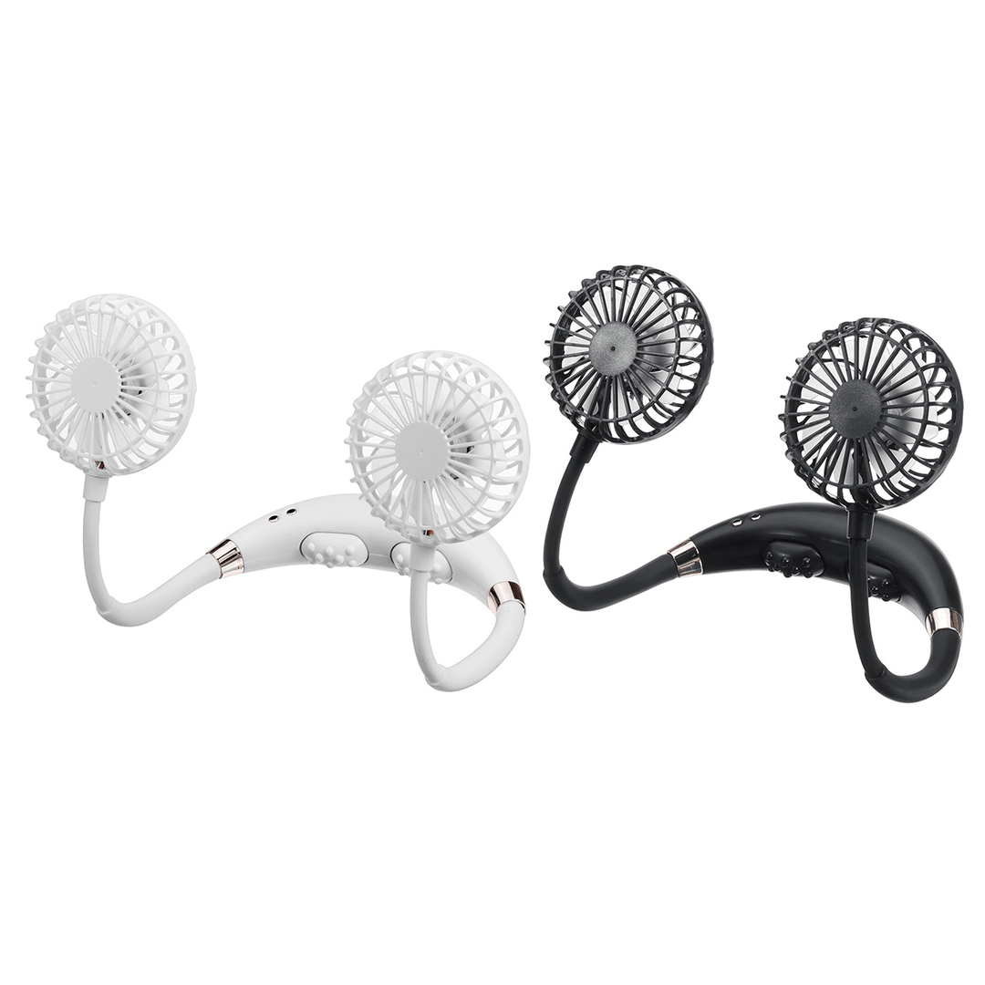 Portable Mini Neck Hanging Massage Fan Hands-Free USB Rechargeable Sports Travel Lazy - Trendha