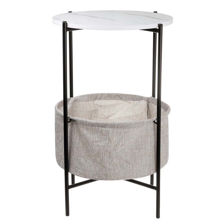 Nightstand with Tray Top Marble Texture Living Room Corner Cabinet for Home - Trendha