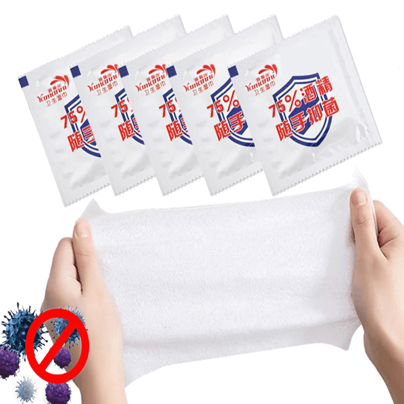 10Pcs 75% Alcohol Disinfecting Wipes Efficient Sterilization Single Piece Individually Packaged Epidemic Prevention Desinfection Wipes Hand Portable Packet Cleaning Care - Trendha