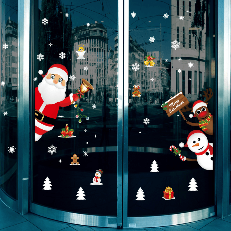 Miico SK9241 Christmas Sticker Cartoon Santa Claus Pattern Wall Sticke ...