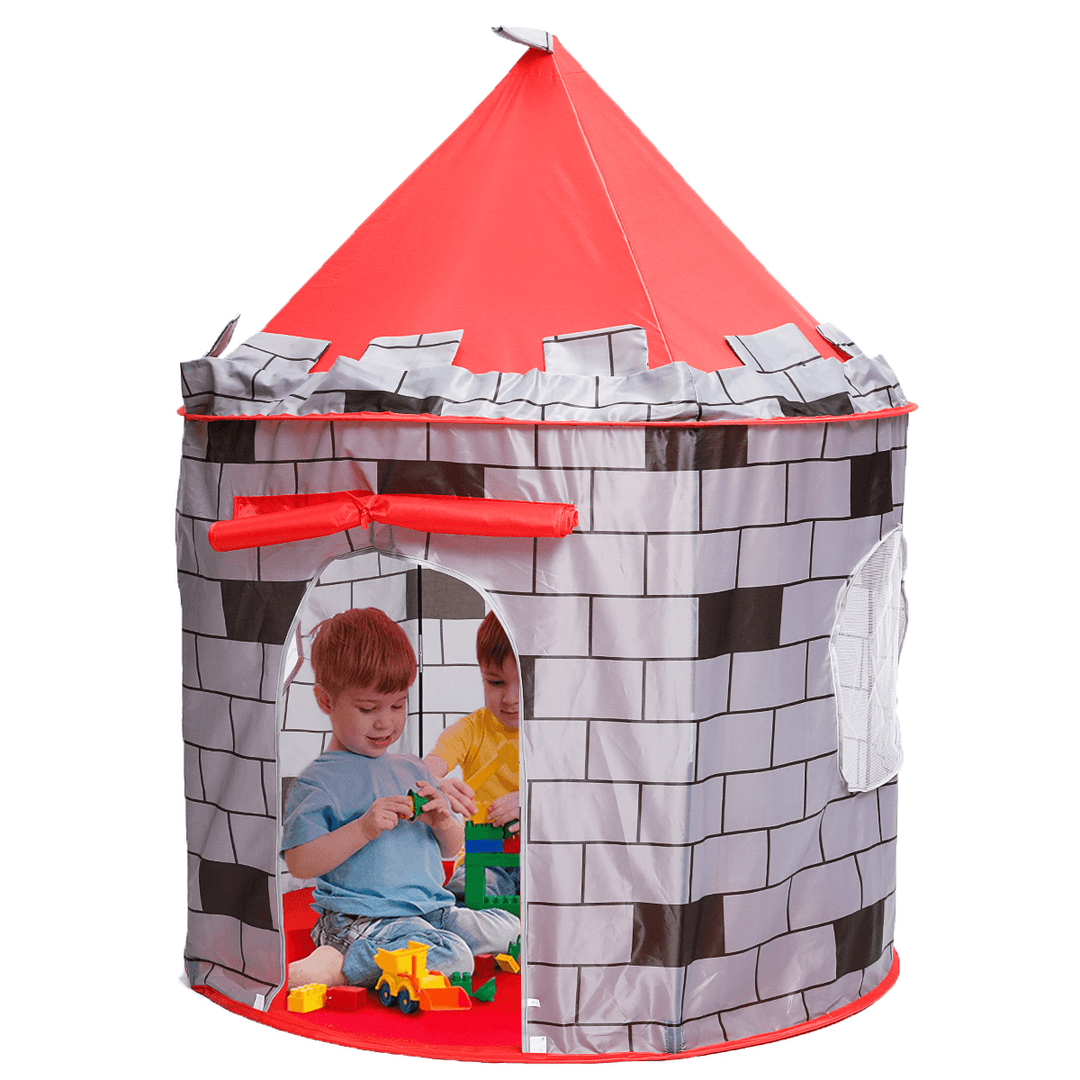 Knight Themed Folding Castle Pops up Tent Play Toys for Kids Indoor Outdoor Playhouse Gift - Trendha