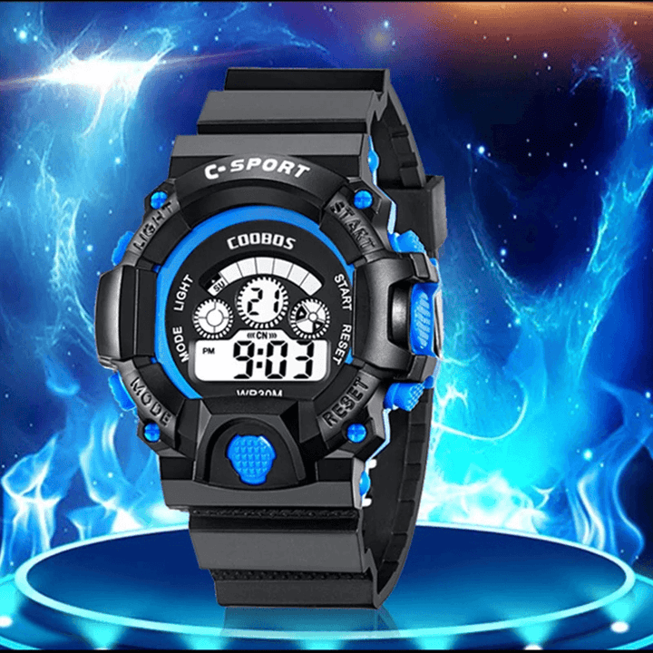 COOBOS 1016 Fashion Men LED Electronic Digital Watch Luminous Calendar Alarm Clock Waterproof Sport Watch - Trendha