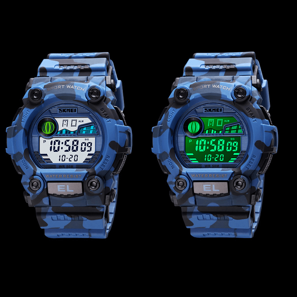 SKMEI 1633 Chronograph Sport Men Wristwatch Luminous Display Waterproof LED Digital Watch - Trendha