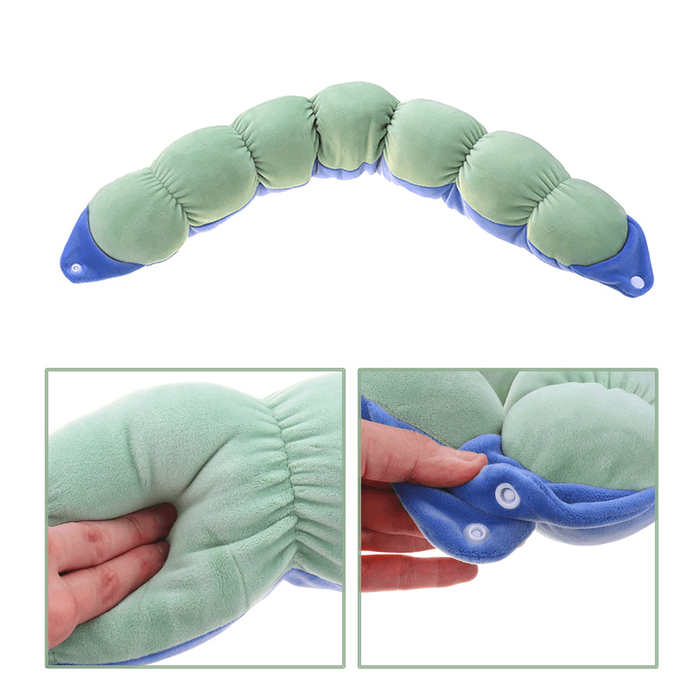 Soft Breathable Button down Cervical Traction Head Neck Pillow Cushion Pain Relief Sleeper Travel - Trendha