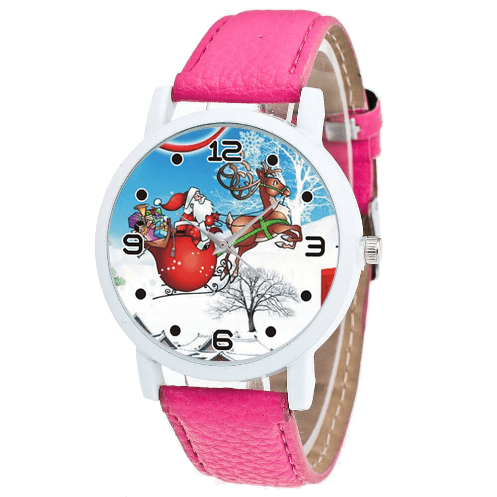 Cartoon Santa Claus and Snowfield Pattern Cute Kid Watch Fashion Children Quartz Watch - Trendha
