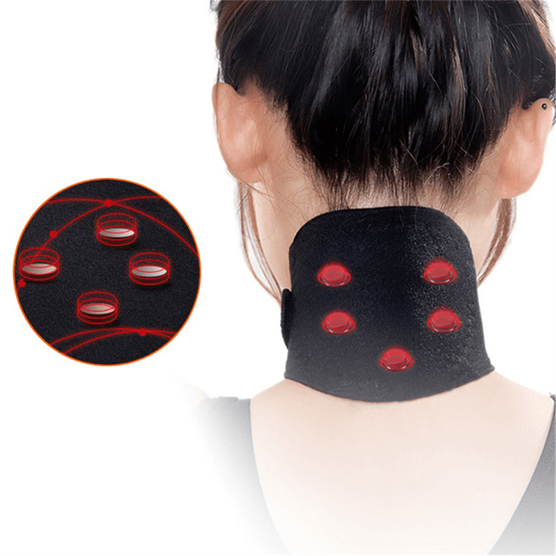 Tourmaline Self Heating Neck Support Belt Magnetic Therapy Brace Heated Health Care Pain Relief - Trendha