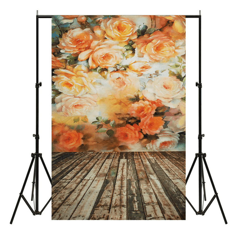 3X5Ft Flower Wall Wood Floor Photography Backdrop Studio Prop Background - Trendha